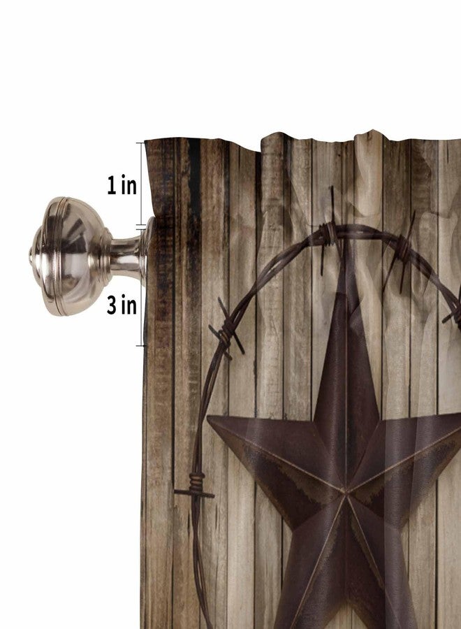 Homechoid Western Texas Star Window Curtain Valance for Living Room/Kitchen/Bathroom/Farmhouse, Retro Rustic Wooden Boards Short Rod Pocket Tier Curtain Window Treatment, 1 Panel 54x18 - Image 4